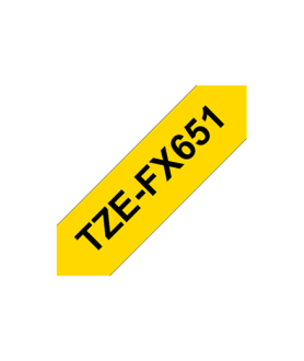 Brother TZe-FX651 Flexible ID Laminated Tape Black on Yellow TZe 8 m 2.4 cm