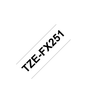 Brother TZe-FX251 Flexible ID Laminated Tape Black on White TZe 8 m 2.4 cm