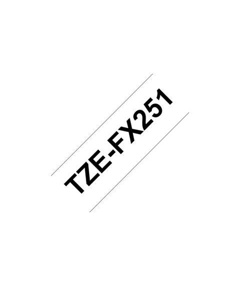 Brother TZe-FX251 Flexible ID Laminated Tape Black on White TZe 8 m 2.4 cm