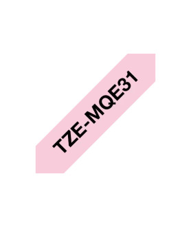 OEM Brother TZE-MQE31 12mm Black on Pastel Pink