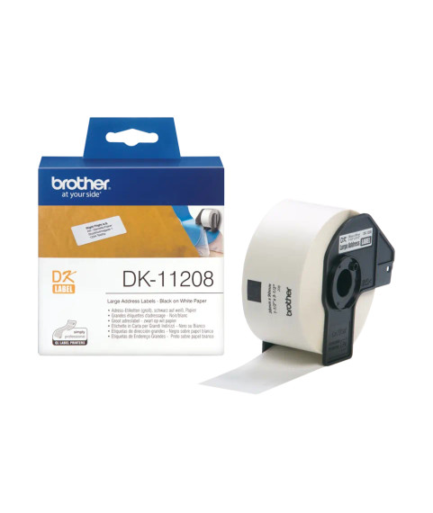 Brother DK-11208 Große Adressetiketten Weiß, DK, 38mm x 90mm