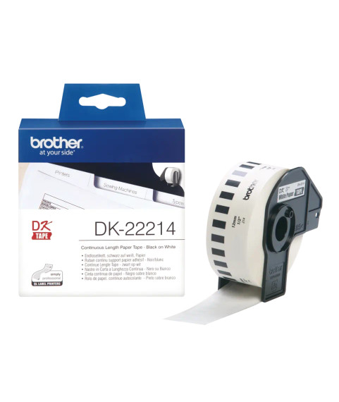 Brother DK-22214 Endlospapier-Etikett schwarz, weiß, DK, 12 mm, 30,5 m