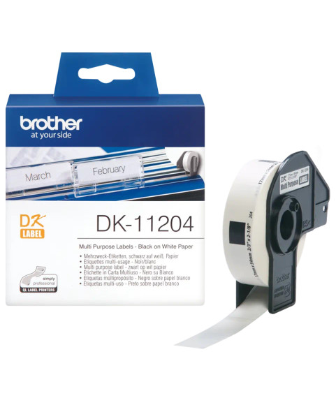 OEM etiketės Brother DK-11204, 17 mm x 54 mm