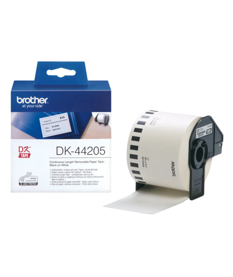 Brother DK-44205, 62 mm x 30,48 m Ablösbare Haftetiketten - weiß - Brother