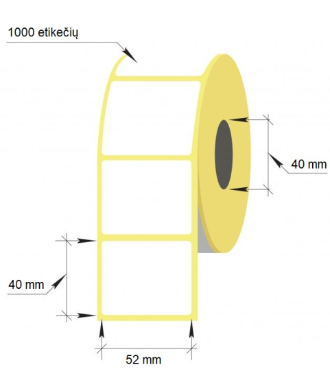 Universal thermal labels 52x 40mm. 1000 pcs.