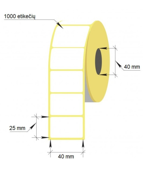 Thermo-Etiketten 40x 25mm/ 1000 Stück Pergament