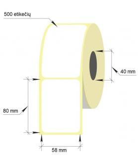 Lipnios etiketės 58x80mm/ 40, 500vnt.