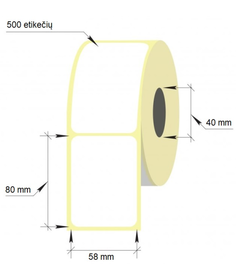 Universal Thermal labels 58x80mm/ 40, 500pcs