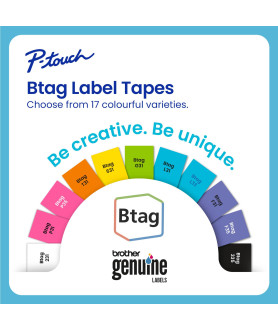 OEM label tape Brother BTAG-131, 12mm, Black on clear