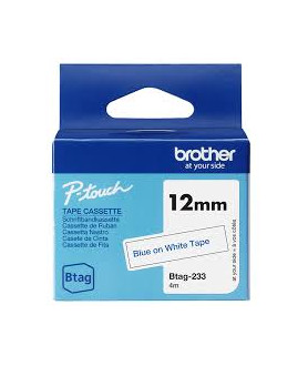 OEM лента для этикеток Brother BTAG-233, 12 мм синяя на белом