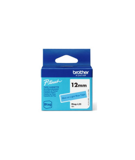 OEM sildilint Brother BTAG-L33, 12mm sinine helesinisel taustal