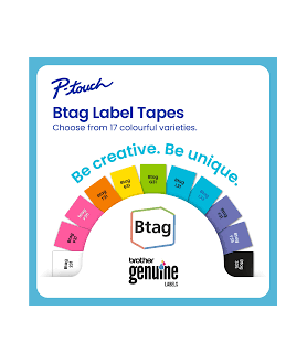 OEM lipni juostelė Brother BTAG-L31, 12mm Juoda ant Šviesiai Mėlynos