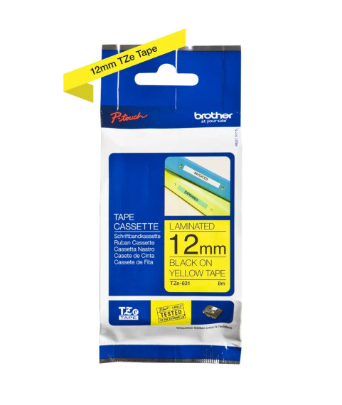 OEM Brother TZE-631 Yellow/Black, 12mm x 8m