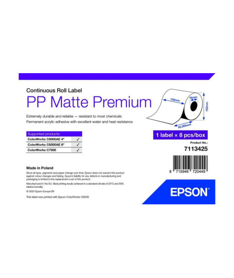 Epson, label roll, synthetic, 102mm x 55mm