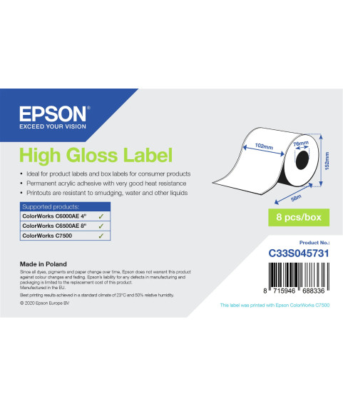 Epson label roll, normal paper, 102mm x 58m