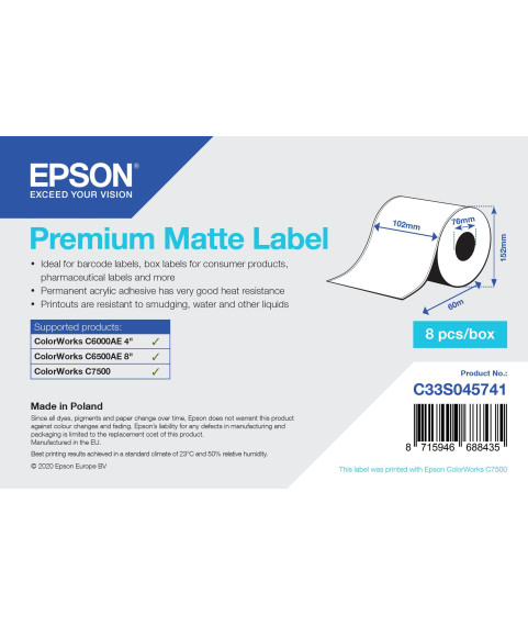 Epson label roll, normal paper, 102mm x 60m