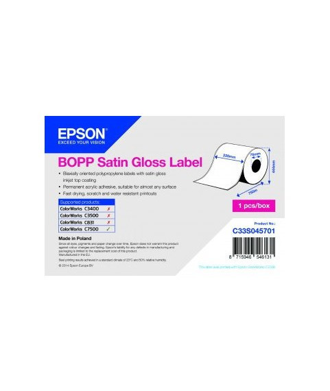 Epson label roll, synthetic, 220mm x 750m