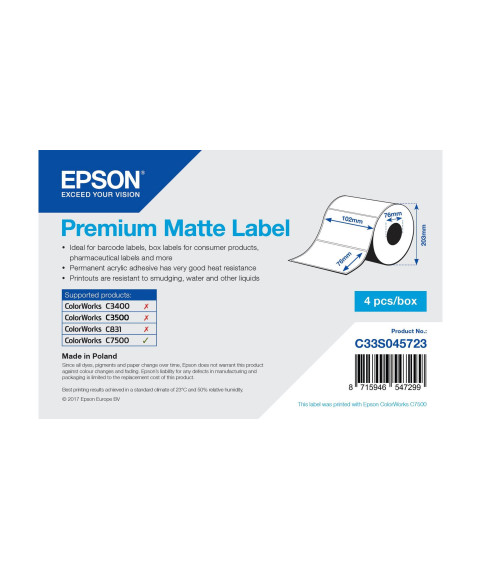 Epson label roll, normal paper, 102x76mm