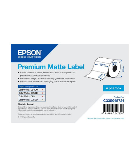 Epson etiketirull, tavaline paber, 102x152mm