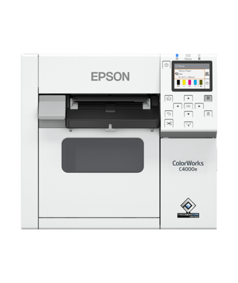 Epson ColorWorks C4000, Gloss Black Ink, cutter, ZPLII, USB, Ethernet