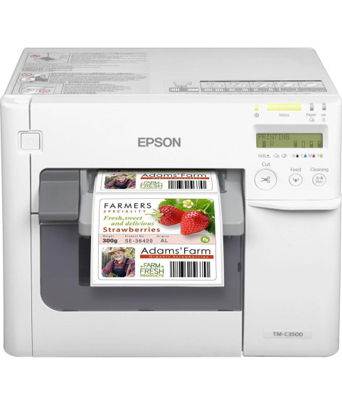 Epson ColorWorks C3500, cutter, disp., USB, Ethernet, NiceLabel, white