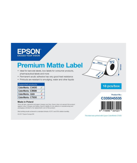 Epson label roll, normal paper, 76x127mm