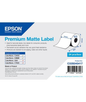 Epson etiketirull, tavaline paber, 51mm x 35m