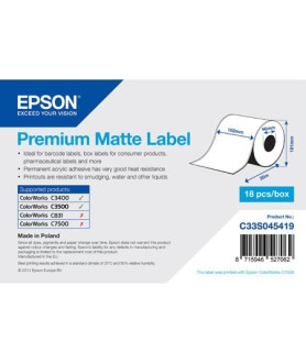 Epson label roll, normal paper, 102mm x 35m