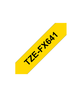 Brother TZ-FX641 Flexible ID Laminated Tape Black on Yellow, TZe, 8 m, 1.8 cm