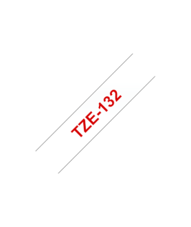 Brother TZe-132 Laminated Tape Red on Clear, TZe, 8 m, 1.2 cm