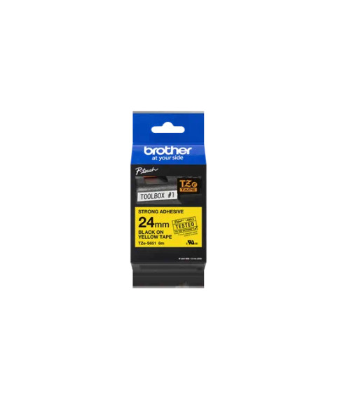 OEM Brother TZe-S651 Strong Adhesive Laminated Tape Black on Yellow